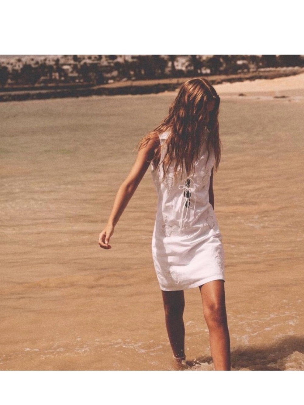 Zara White Cotton Sleeveless Dress